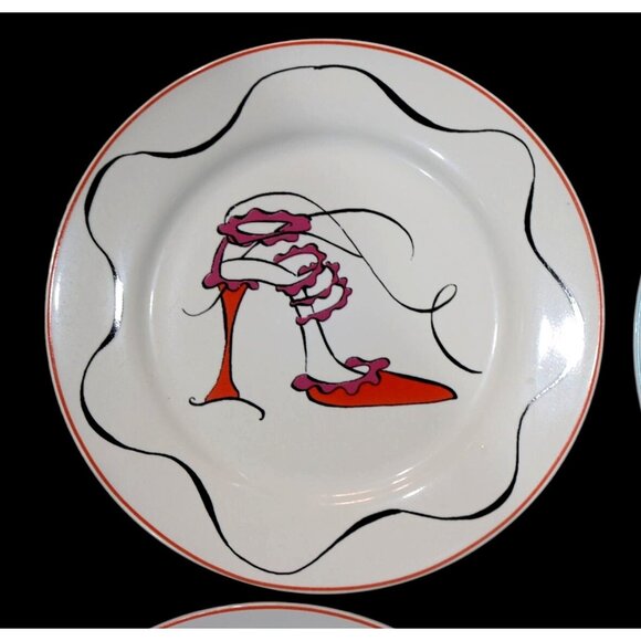 Vintage Rosanna Designer plates.  Pattern is New Shoes.  Set of 4 Plates. - Picture 3 of 5